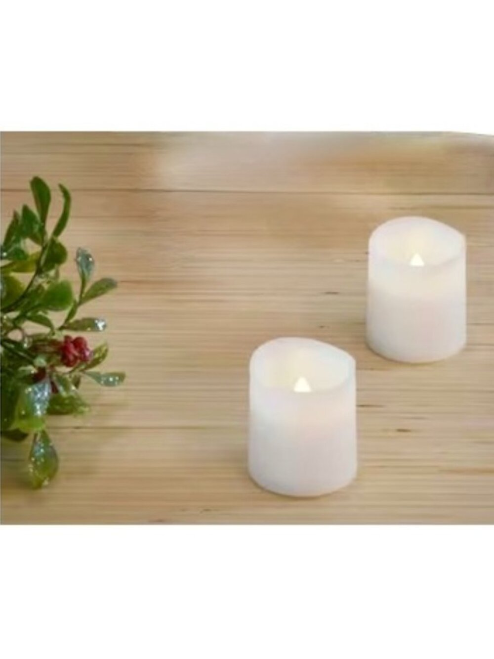 Flickering LED Candles MG Studio Real Wax Pillars Flameless w Timer NEW - Picture 7 of 8